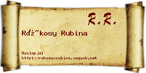 Rákosy Rubina névjegykártya